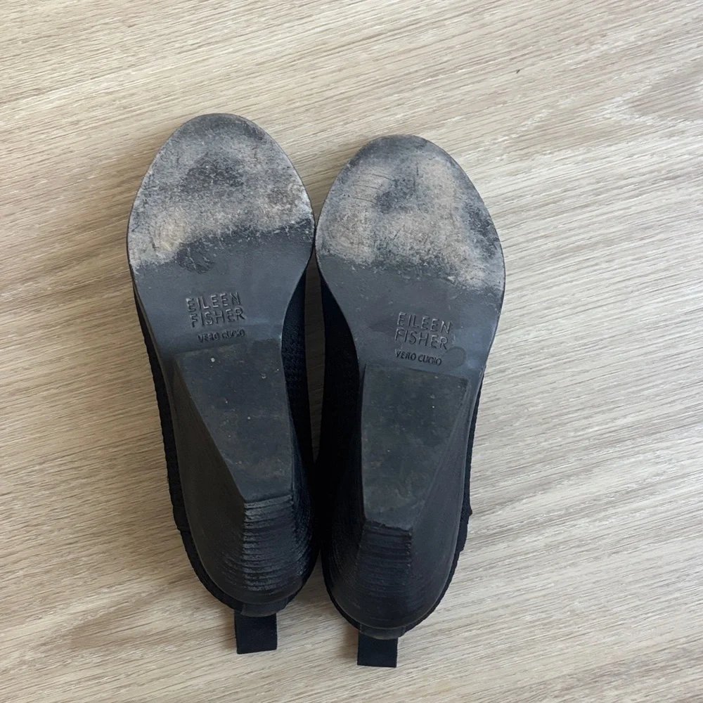 Eileen Fisher Joss-St Black Wedge Ankle Boots - 6
